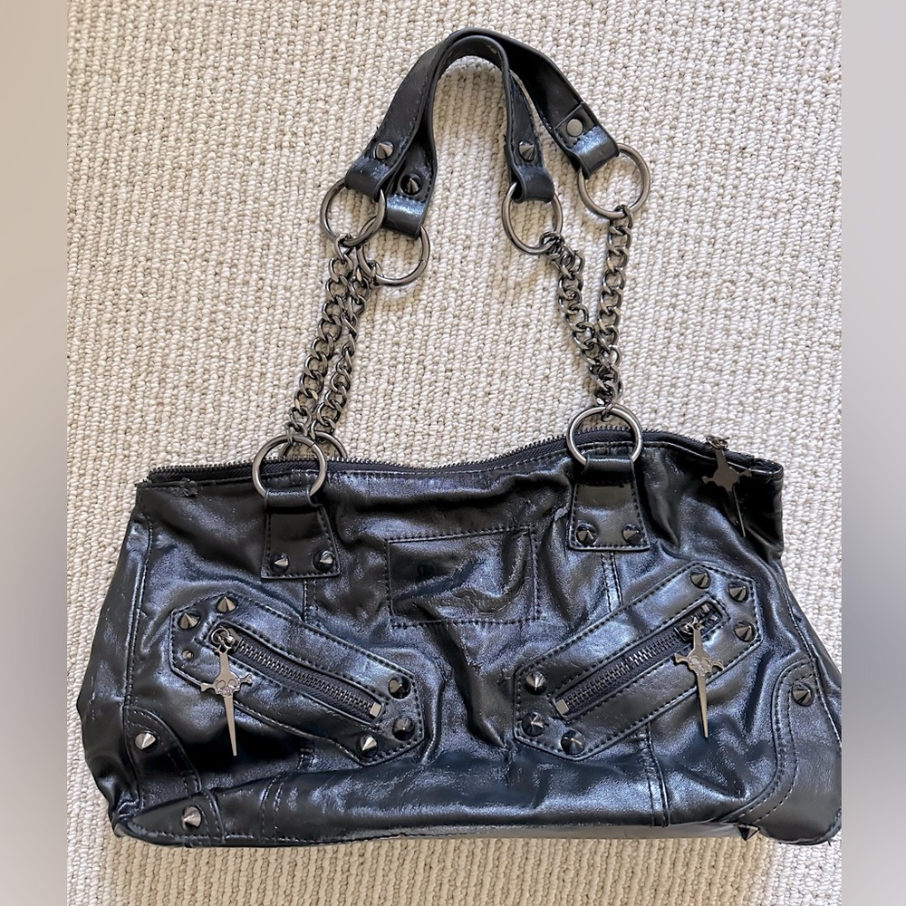 Lip Service chain and studs vegan hangbag